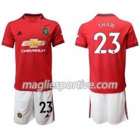 Completo Calcio Manchester United Shaw 23 Bambino Divisa Prima 2019/2020